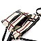 Multi-Zip Check Linen Cross Body