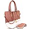 Buckle Accent Two-Tone Tall Tote Wallet SET MH-DX3098S