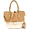 Buckle Accent Two-Tone Tall Tote Wallet SET MH-DX3098S