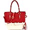 Buckle Accent Two-Tone Tall Tote Wallet SET MH-DX3098S