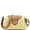 Barrel Woven Bamboo Rattan Crossbody Shoulder Bag