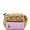 Barrel Woven Bamboo Rattan Crossbody Shoulder Bag