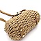 Barrel Woven Bamboo Rattan Crossbody Shoulder Bag