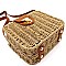 Push-Lock Woven Bamboo Rattan Boxy Crossbody Shoulder Bag