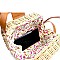 Push-Lock Woven Bamboo Rattan Boxy Crossbody Shoulder Bag