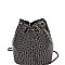 Allover Rhinestone Embellished Bucket Shoulder Bag E10325-LP