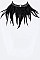 Feather Choker Necklace With Crystal Accent Set LAMS7048
