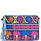 EB1088-LP Tassel Accent Flower Neon Embroidery Clutch