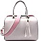 ES1128-LP Tassel Accent Two-Tone Satchel Shoulder Bag