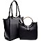 ES1212-LP Handle Accent Satchel 2 in 1 Tall Tote SET