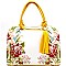 ES1557-LP Tassel Accent Flower Print Satchel