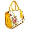 ES1557-LP Tassel Accent Flower Print Satchel