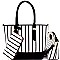 ES1811-LP Pinstripe Print 3 in 1 Shopper Tote Satchel Wallet Value SET