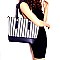 ES1811-LP Pinstripe Print 3 in 1 Shopper Tote Satchel Wallet Value SET