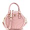 Rhinestone Bee Charm Quilted Round Medium 2Way Bag