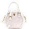 Rhinestone Bee Charm Quilted Round Medium 2Way Bag