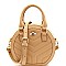 Rhinestone Bee Charm Quilted Round Medium 2Way Bag