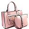 Front Zip Pocket Accent 2 in 1 Tote SET MH-ES3078