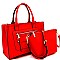 Front Zip Pocket Accent 2 in 1 Tote SET MH-ES3078