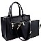 Front Zip Pocket Accent 2 in 1 Tote SET MH-ES3078