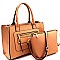 Front Zip Pocket Accent 2 in 1 Tote SET MH-ES3078
