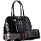 2Tone Croco Dome 2Way Bag and Wallet Set