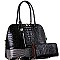 2Tone Croco Dome 2Way Bag and Wallet Set