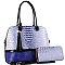 2Tone Croco Dome 2Way Bag and Wallet Set