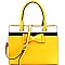 Bow Accent Color Block Structured 2-Way Satchel  MH-ES3136