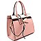 Bow Accent Color Block Structured 2-Way Satchel  MH-ES3136