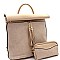 Tasselled 2-Piece Roll-Up Backpack Set