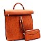 Tasselled 2-Piece Roll-Up Backpack Set