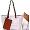 Fashionable Cut-Out Handle Satchel 3 in 1 Tote Value Set MH-ES3210