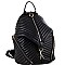 Stylish Chevron Quilted Multi-Pocket Backpack Silver MH-ES3352