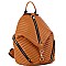 Stylish Chevron Quilted Multi-Pocket Backpack Silver MH-ES3352