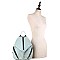 Stylish Chevron Quilted Multi-Pocket Backpack Silver MH-ES3352