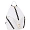Stylish Chevron Quilted Multi-Pocket Backpack Silver MH-ES3352