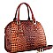 Crocodile Patent Padlock Accent 2-Way Bag