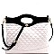 Two-Tone Handle Accent Quilted 2-Way Bag