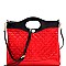 Two-Tone Handle Accent Quilted 2-Way Bag