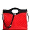 Two-Tone Handle Accent Quilted 2-Way Bag