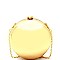 EVXZ0001-LP Reflective Metal Round Clutch Cross Body Gold