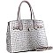 Croc Leatherette with Padlock Large 2Way Bag