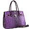 Croc Leatherette with Padlock Large 2Way Bag