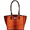 WINGED OSTRICH EMBOSSED TOTE