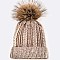 Raccoon Fur PomPom Angora Knit Beanie