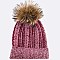 Raccoon Fur PomPom Angora Knit Beanie