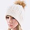 Raccoon Fur PomPom Angora Knit Beanie