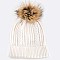 Raccoon Fur PomPom Angora Knit Beanie