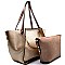 F0153-LP Handle Accent Two-Tone 2 in 1 Tote